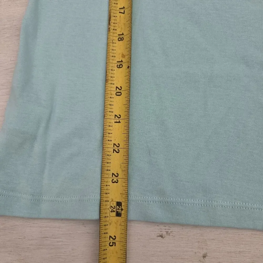 Talbots Womens Size XL Petite Blue 3/4 Sleeve Round Neck Top Pima Cotton